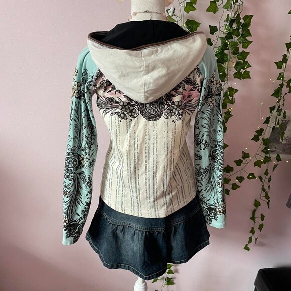 Y2K Printed & Stud Embellished Zip Up - Picture 2 of 8